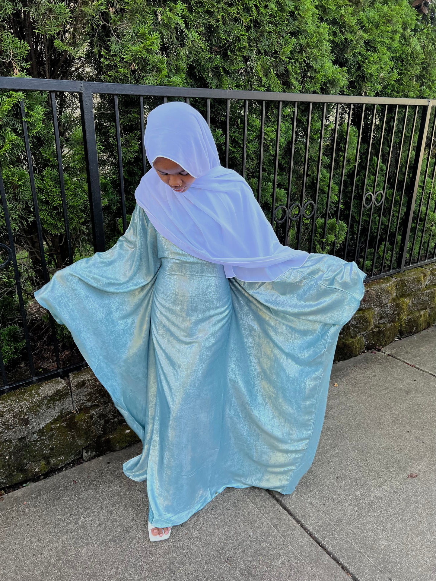 Aqua Butterfly Abaya