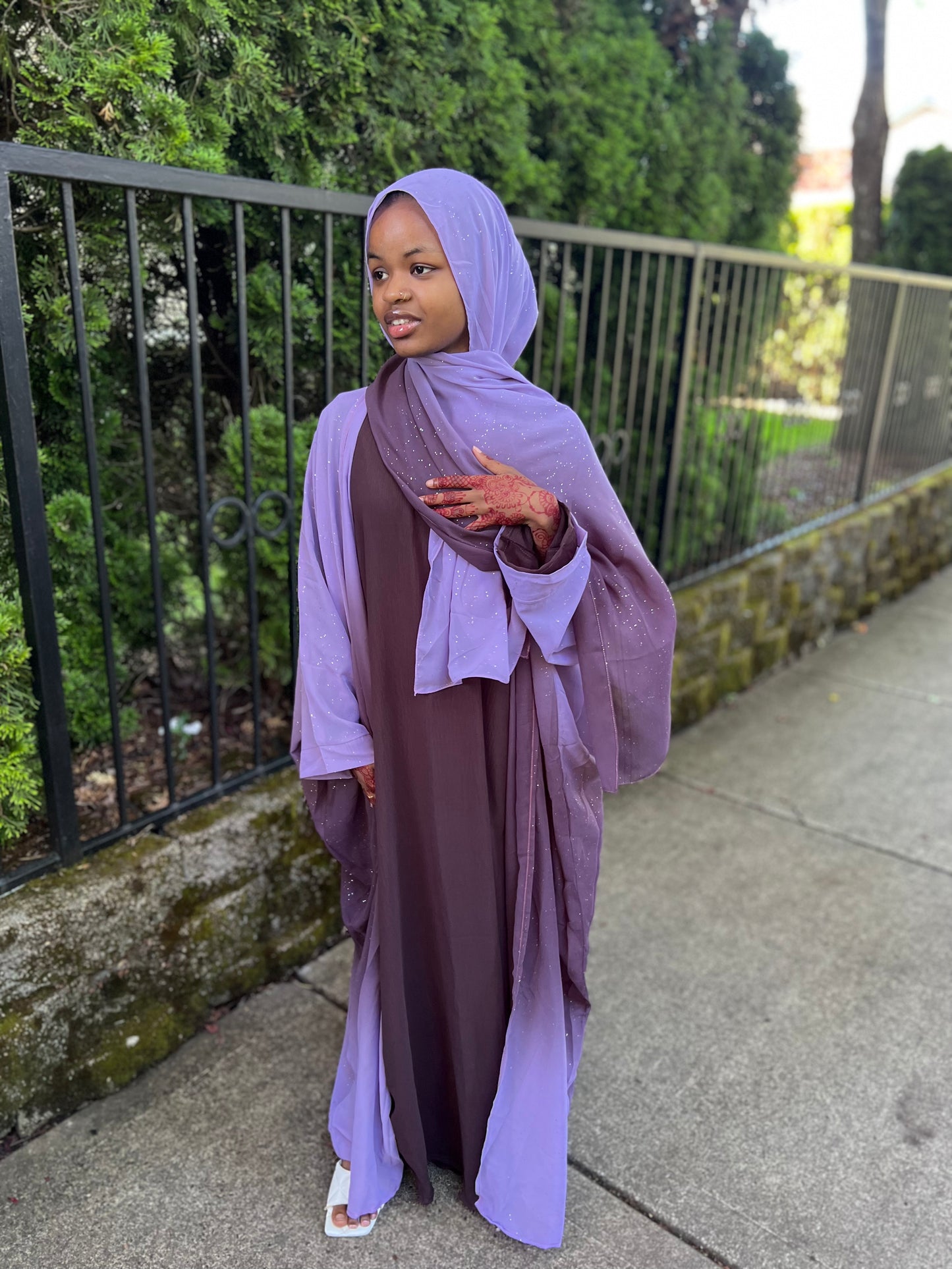 Purple Ombré Glitter Abaya