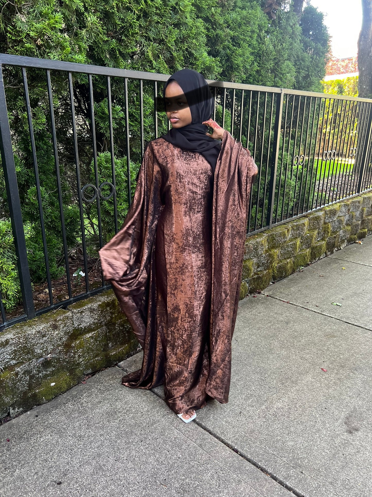 Brown Butterfly Abaya