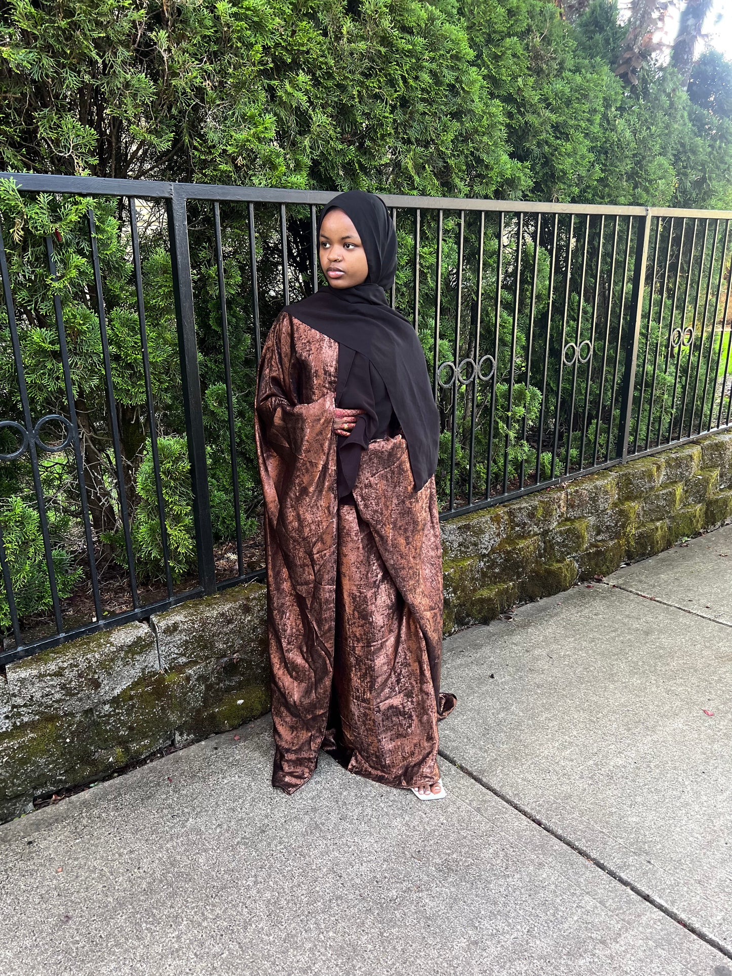 Brown Butterfly Abaya